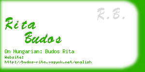 rita budos business card